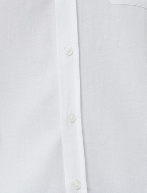 Базовая рубашка Свободного кроя Классический воротник с карманами Детальный хлопок Без железа