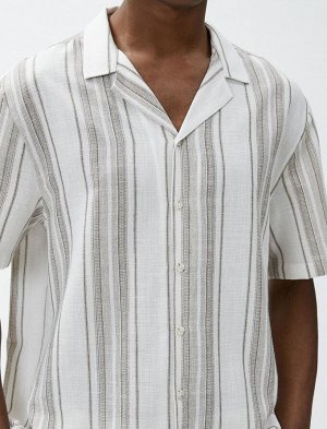 Летняя рубашка из хлопка с отложным воротником и короткими рукавами