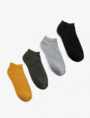 Набор мужских базовых носков-ботинок из 4 предметов, разноцветные