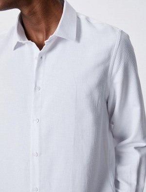 Базовая рубашка с классическим воротником и текстурированными пуговицами без железа