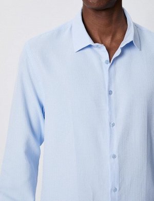Базовая рубашка с классическим воротником и текстурированными пуговицами без железа