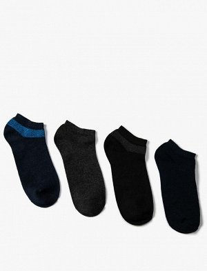 Комплект мужских носков-ботинок из 4 предметов с геометрическим узором
