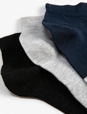 Комплект мужских носков-ботинок из трех предметов, разноцветный