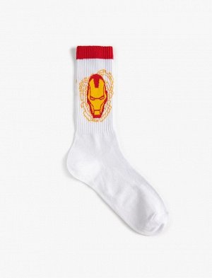 Мужские носки Iron Man с лицензионной вышивкой