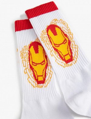 Мужские носки Iron Man с лицензионной вышивкой