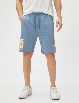 Шорты узкого кроя с баскетбольным принтом и кружевным поясным карманом