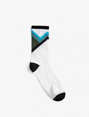 Мужские базовые носки Носки с геометрическим рисунком Цветных блоков