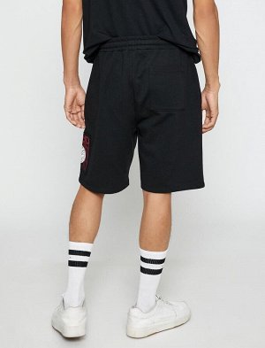 Базовые спортивные шорты с дальневосточным принтом, кружевом на талии и карманом