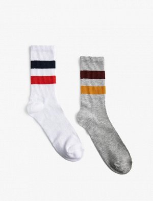 Мужской комплект базовых носков из 2 предметов с цветовыми блоками