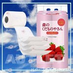FUJIEDA SEISHI Туалетная бумага двухслойная, аромат клубники, 27,5 м, 12 рулонов