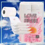 IDESHIGYO Туалетная бумага двухслойная &quot;LOVE RIVER&quot;, двухслойная, белая, 27.5 м, 12 рулонов