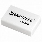 Ластик BRAUBERG &quot;Classic&quot;, 26х17х7мм, белый, прямоугольный, 221033