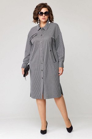 Платье EVA GRANT 7116 черный/серый