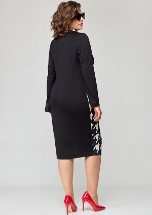 Платье EVA GRANT 9000 черный+принт лапка