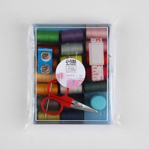 Швейный набор, 29 предметов, в пластиковой коробке, 10,5 x 8 x 2,5 см, цвет МИКС