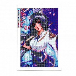 Алмазная вышивка с частичным заполнением «Девушка с зонтиком»‎, 20 х 30 см
