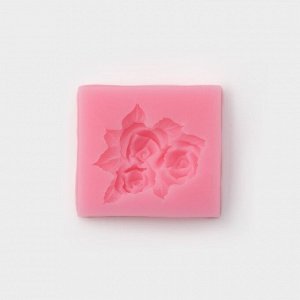 Силиконовый молд Доляна «Букет роз», 4,5x5 см, цвет розовый