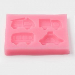 Силиконовый молд Доляна «Транспорт», 8x6,5x1,1 см, цвет розовый