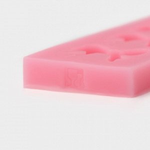 Молд для заливки Доляна «Шесть бантов», силикон, 15x4,5 см, розовый