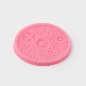 Силиконовый молд Доляна «Шестерёнки», 10,5x10,5 см, цвет розовый