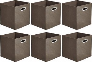 Amazon Basics Fabric Storage Box - складные тканевые коробки для хранения 6 штук