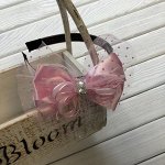 Шикарный ободок нежно розовый