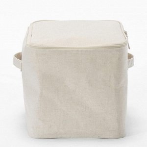 MUJI Linen Box - льняной высокий прямоугольный короб с крышкой на молнии