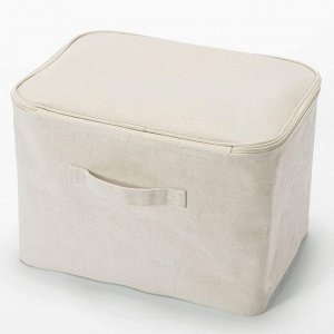 MUJI Linen Box - льняной высокий прямоугольный короб с крышкой на молнии