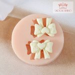 Силиконовый молд, форма для заливки «Бантик с сердечком», 1.9x1.6x0.4 см