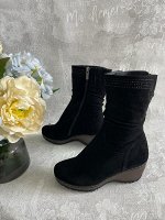 Полусапожки зима натуральные замша и мех