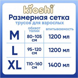 KIOSHI ® ️Подгузники-трусы для взрослых ультратонкие, размер L, 10шт