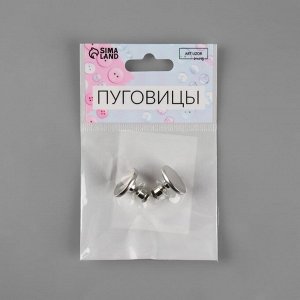 Пуговицы для сужения пояса, 17 мм, 2 шт., цвет серебряный