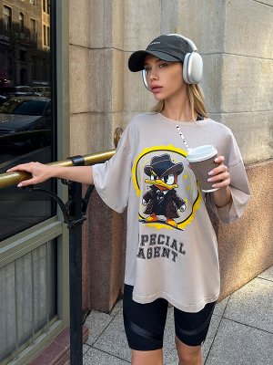 Футболка Bona Fashion: OVERSIZE T-shirt "Agent Duck" (one size)
