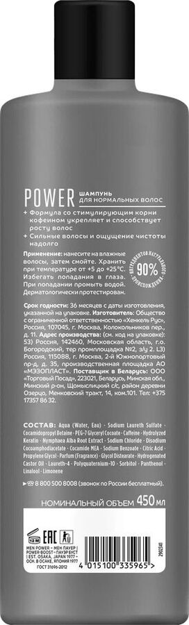 Syoss Шампунь мужской Power, для нормальных волос, укрепление волос, 450 мл