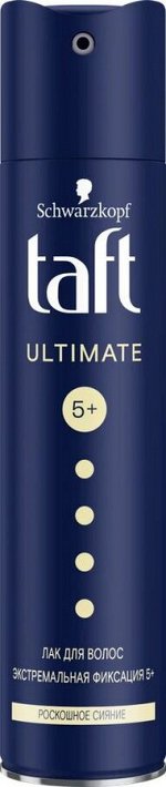 Тафт, Лак для укладки волос Ultimate, роскошное сияние, экстремальная мегафиксация 5+, 225 мл, Taft