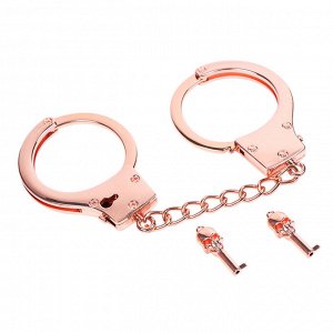 Металлические наручники, цвет розовый/золотой