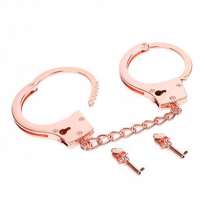 Металлические наручники, цвет розовый/золотой
