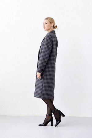 Пальто женское демисезонное 25775 (черно-серый)