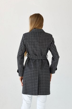 Пальто женское демисезонное 25570 (черно-серый)