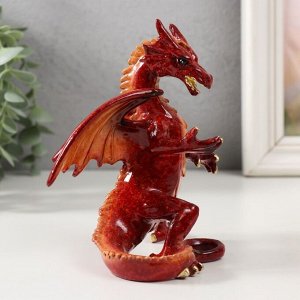 Сувенир полистоун лак "Красный дракон - кунг-фу" 11х9,7х12,5 см