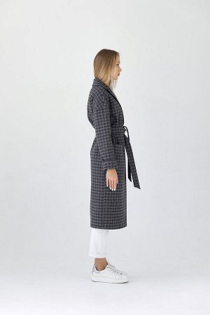 Пальто женское демисезонное 20550 (черно-серый)