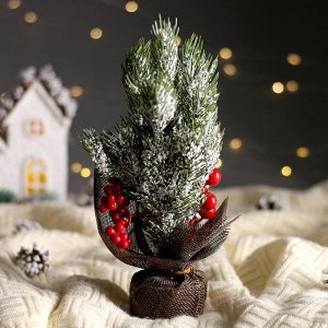 Композиция «Новогодние веточки с шишками», 20 * 22 * 27 см