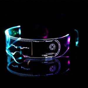 Светодиодные очки для вечеринки, батарейки CR2032x2, свечение мульти (RGB)