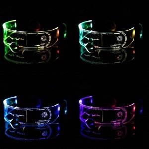 Светодиодные очки для вечеринки, батарейки CR2032x2, свечение мульти (RGB)