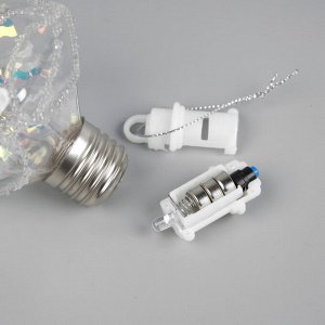 Ёлочный шар «Морозный кристалл», батарейки, 1 LED, свечение тёплое белое