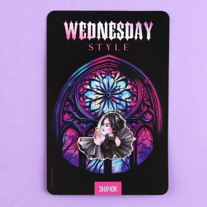 Значок деревянный «Wednesday», 3,5 х 3,6 см