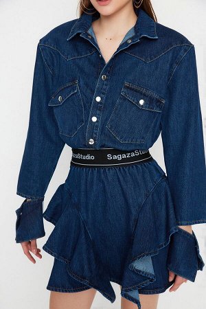 Trendyomilla Синее джинсовое платье