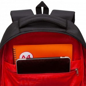 Школьный рюкзак GRIZZLY для мальчика старший класс, подростковый, черный, красный