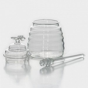 Баночка стеклянная для мёда и варенья Magistro «Пчёлка», 280 мл, 8x12 см