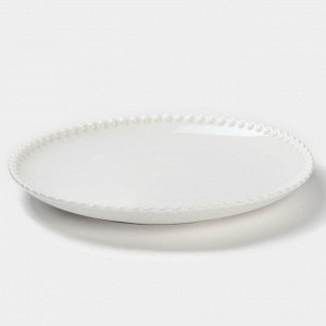 Тарелка фарфоровая обеденная Magistro «Лакомка», d=30 см, цвет белый